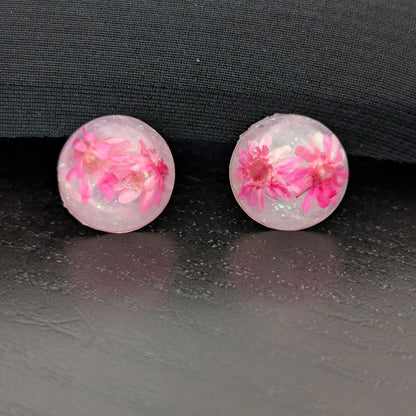 Earrings - 3D Dried flowers Resin on post