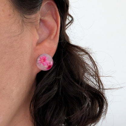 Earrings - 3D Dried flowers Resin on post