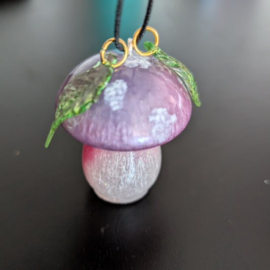 Car Ornaments - Resin mushroom A with acrylic leafs