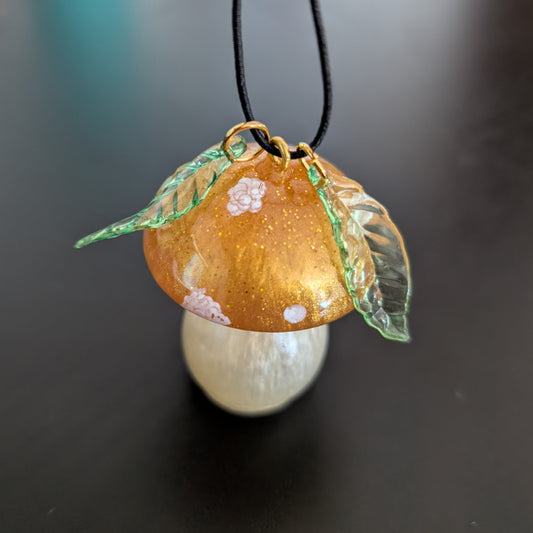 Car Ornaments - Resin mushroom A with acrylic leafs