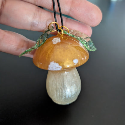 Car Ornaments - Resin mushroom A with acrylic leafs