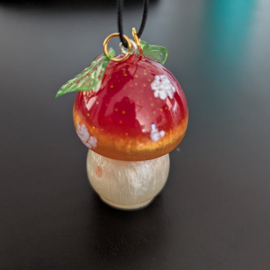 Car Ornaments - Resin mushroom B with acrylic leafs