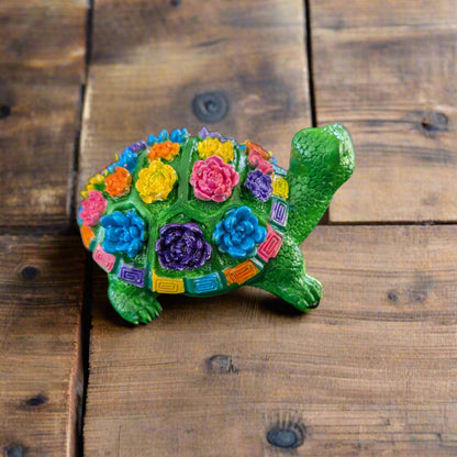 Knickknack - Resin Turtle with flowers