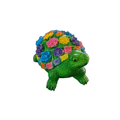 Knickknack - Resin Turtle with flowers
