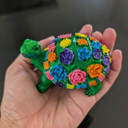 Knickknack - Resin Turtle with flowers