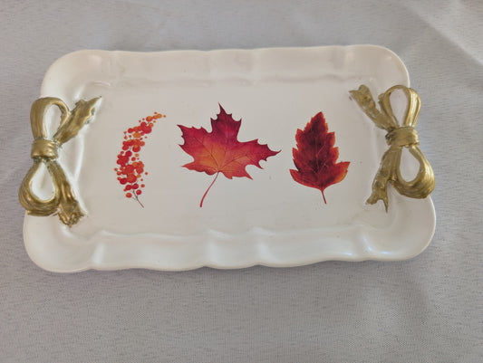 Knickknack - Resin rectangle trinket tray with bows