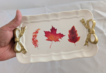 Knickknack - Resin rectangle trinket tray with bows