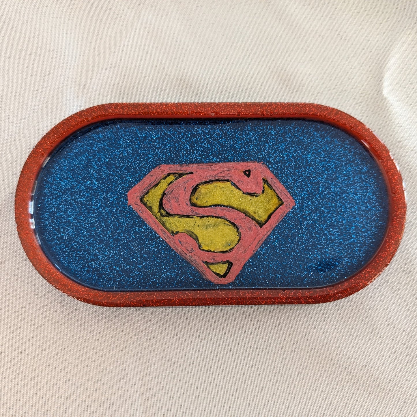 Knickknack - Resin oval trinket dish (Super hero themed)