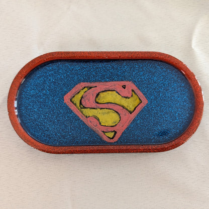 Knickknack - Resin oval trinket dish (Super hero themed)