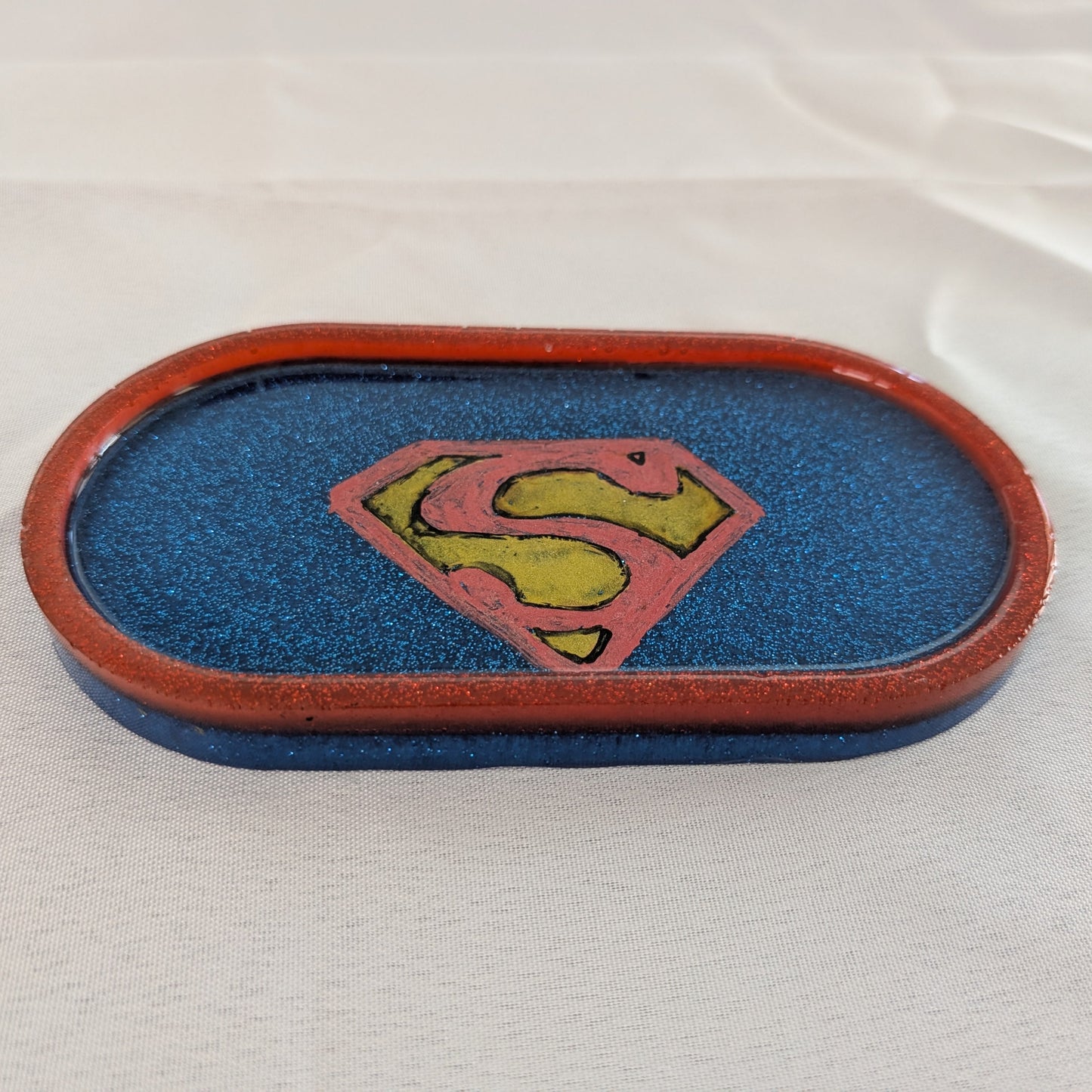 Knickknack - Resin oval trinket dish (Super hero themed)
