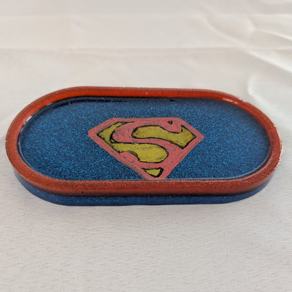 Knickknack - Resin oval trinket dish (Super hero themed)