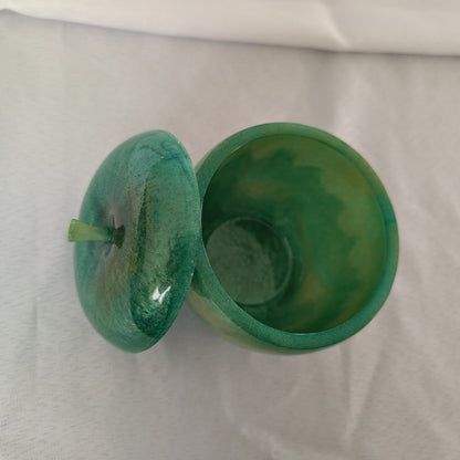 Knickknack - Resin apple trinket with lid