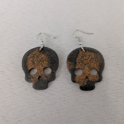 Earrings - Resin skull on hook