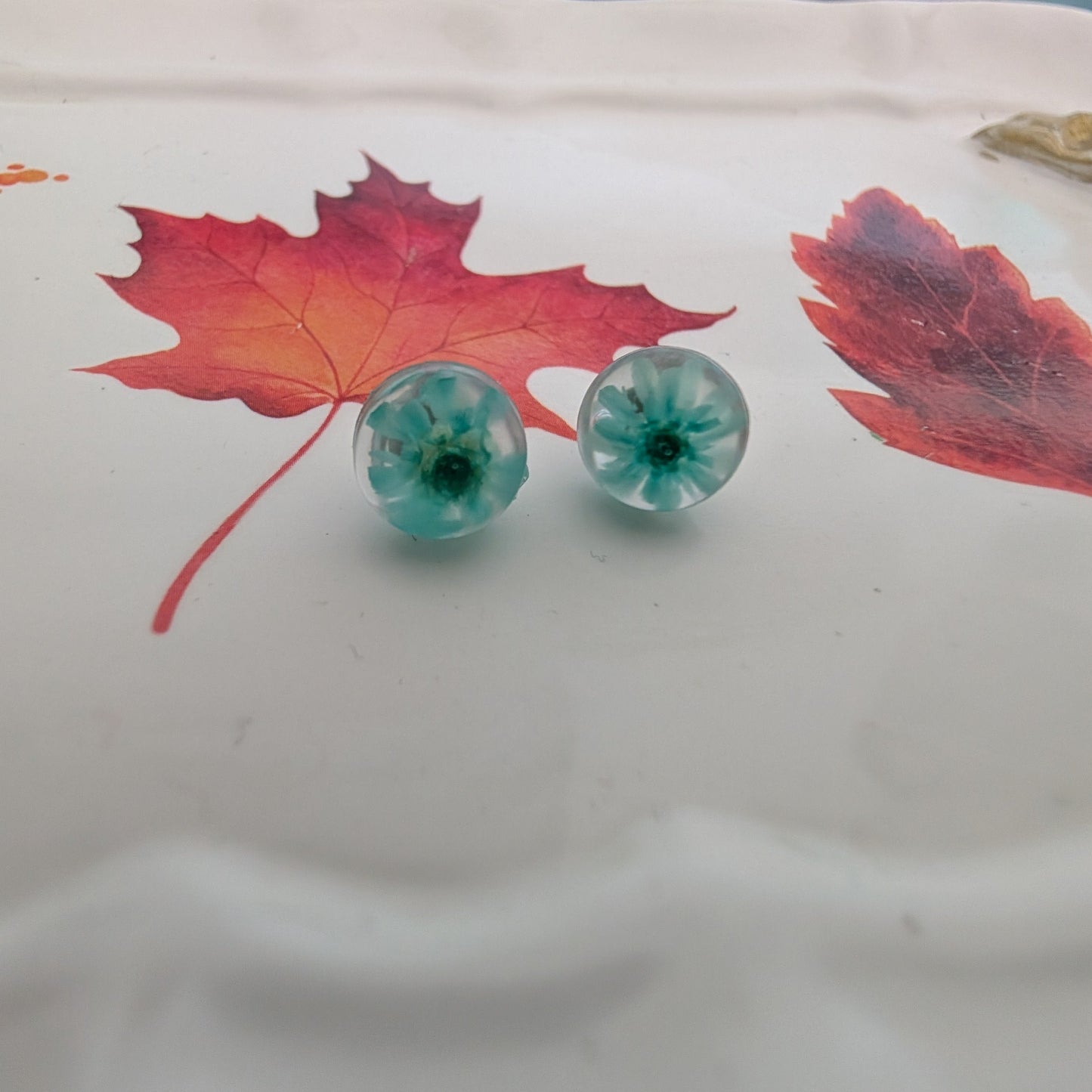Earrings - Dried flowers Resin studs