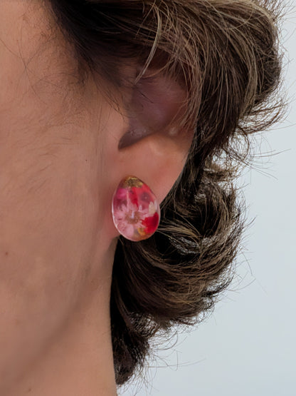 Earrings - 3D Dried flowers Resin on post