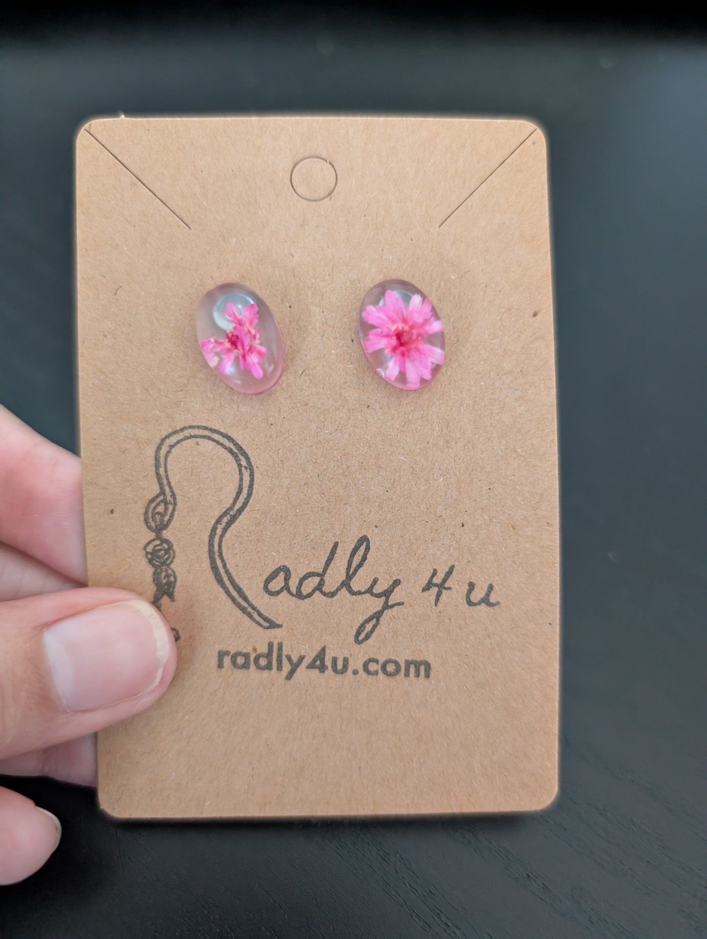 Earrings - Dried flowers Resin studs