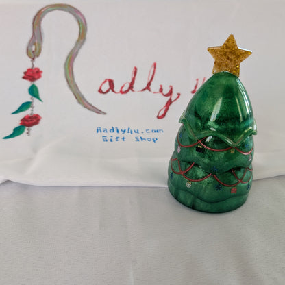 Knickknack - Resin Christmas tree trinket with lid