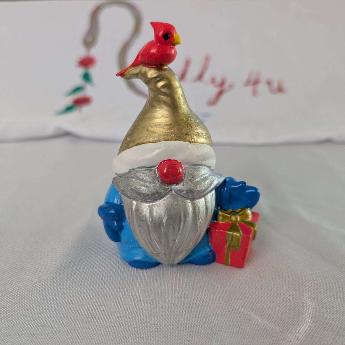 Knickknack - Resin Gnome with bird
