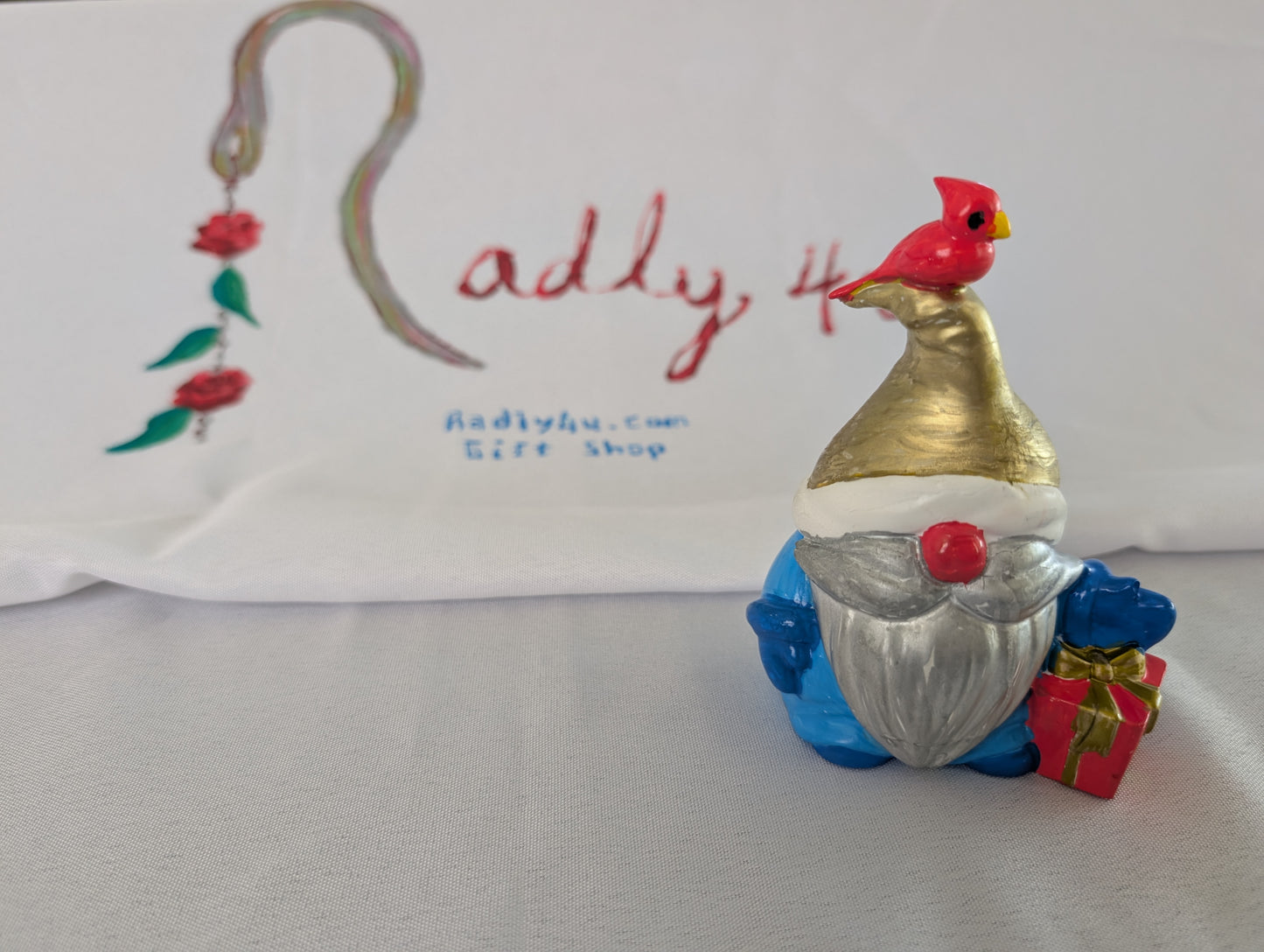Knickknack - Resin Gnome with bird