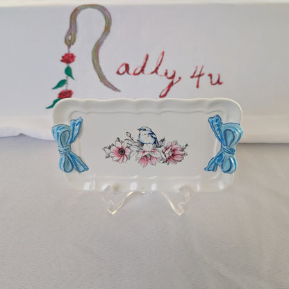 Knickknack - Resin rectangle trinket tray with bows