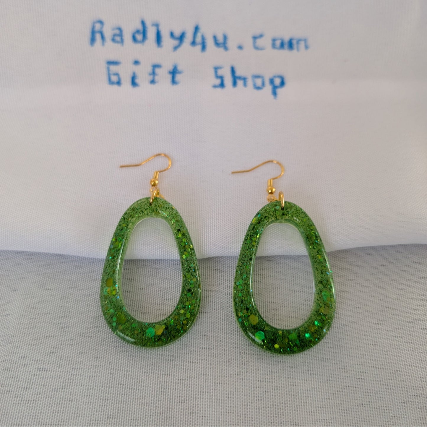 Earrings - Resin open teardrop on silver hook
