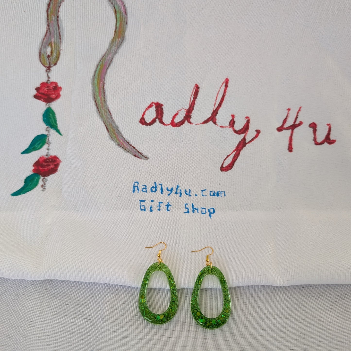 Earrings - Resin open teardrop on silver hook