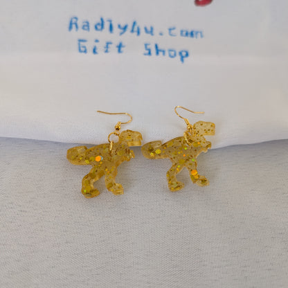 Earrings - Resin dinosaur on hook