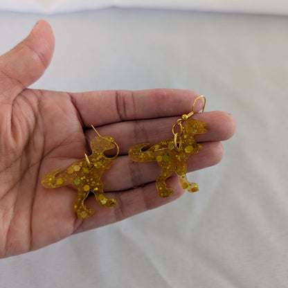 Earrings - Resin dinosaur on hook