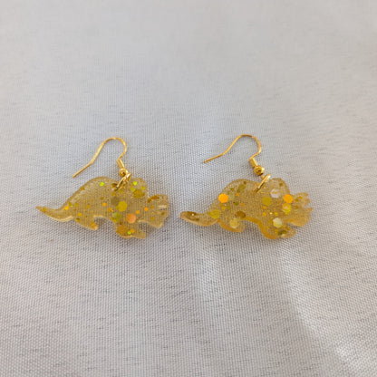 Earrings - Resin dinosaur on hook