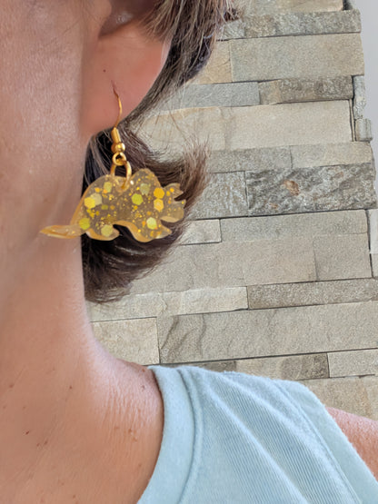 Earrings - Resin dinosaur on hook