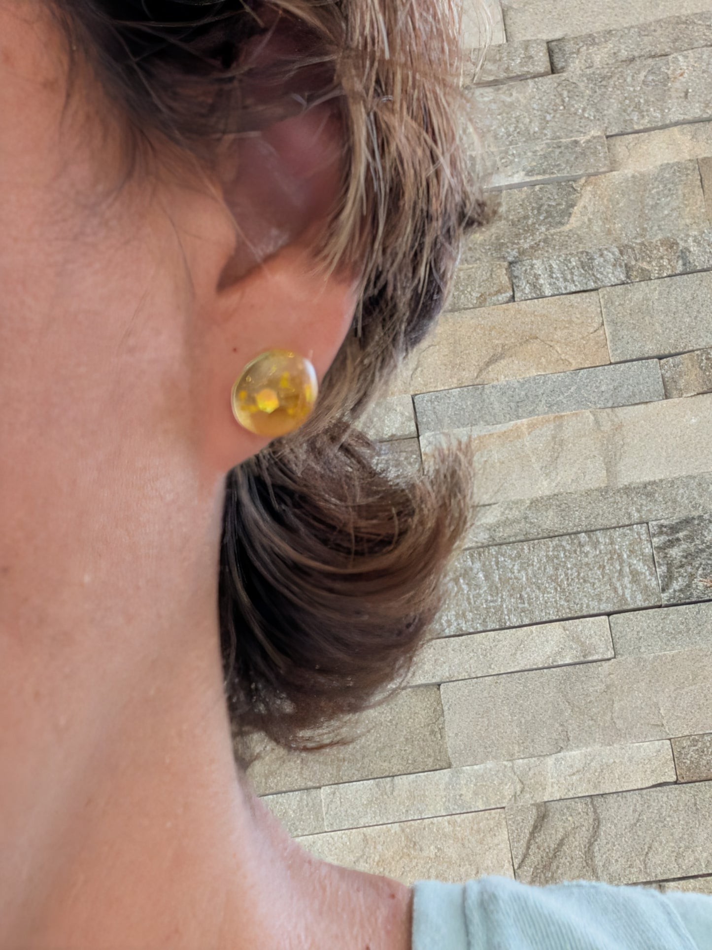 Earrings - Round resin studs