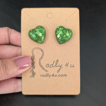 Earrings - Resin heart studs