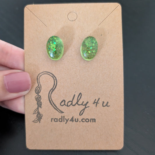 Earrings - Resin oval studs