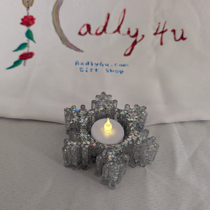 Knickknack - Resin Snowflake tea light/trinket holder