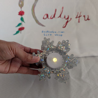 Knickknack - Resin Snowflake tea light/trinket holder