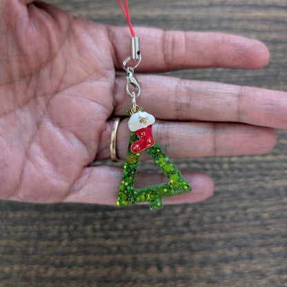 Phone charm - Resin Christmas tree with charm