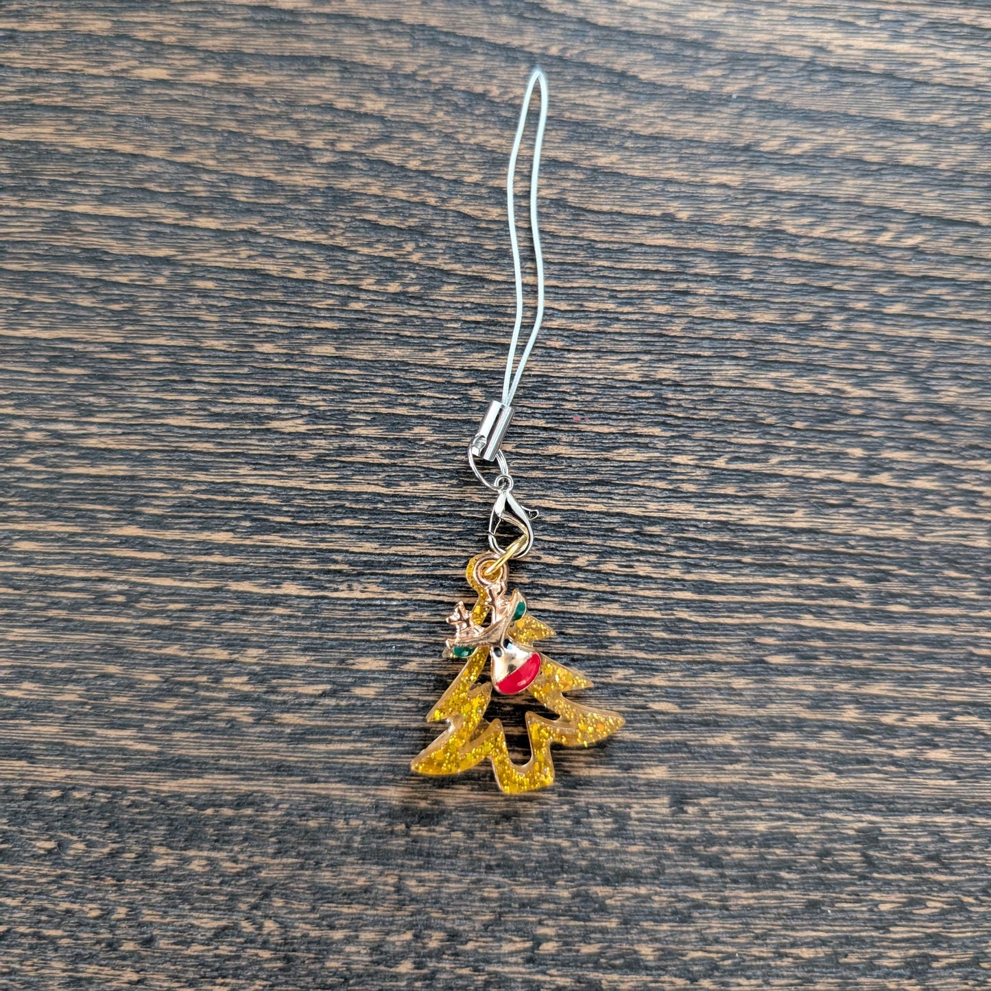 Phone charm - Resin Christmas tree with charm