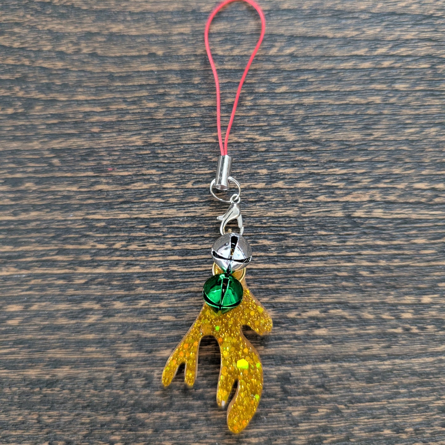 Phone charm - Resin Christmas charm with jingle bells