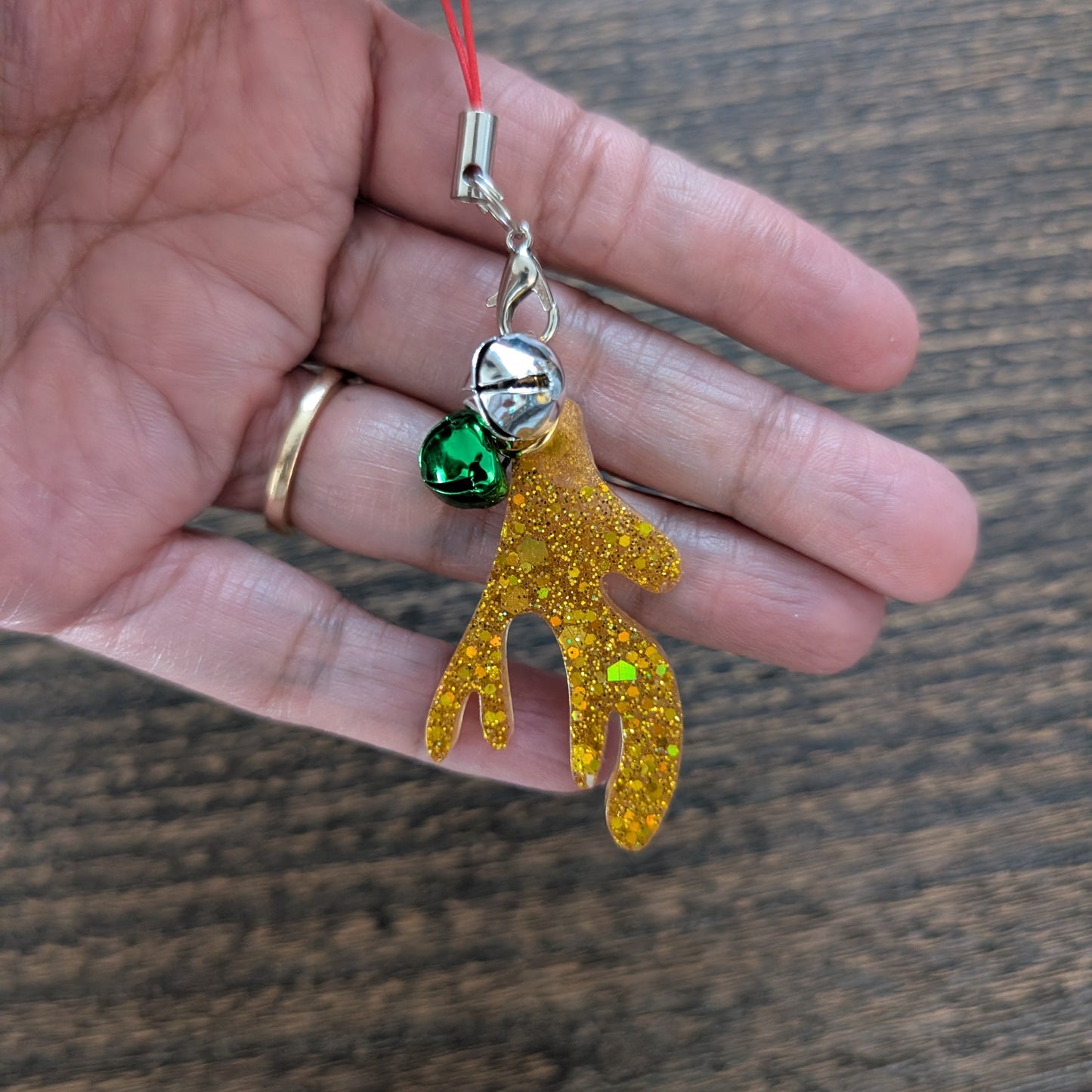Phone charm - Resin Christmas charm with jingle bells