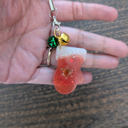 Phone charm - Resin Christmas charm with jingle bells