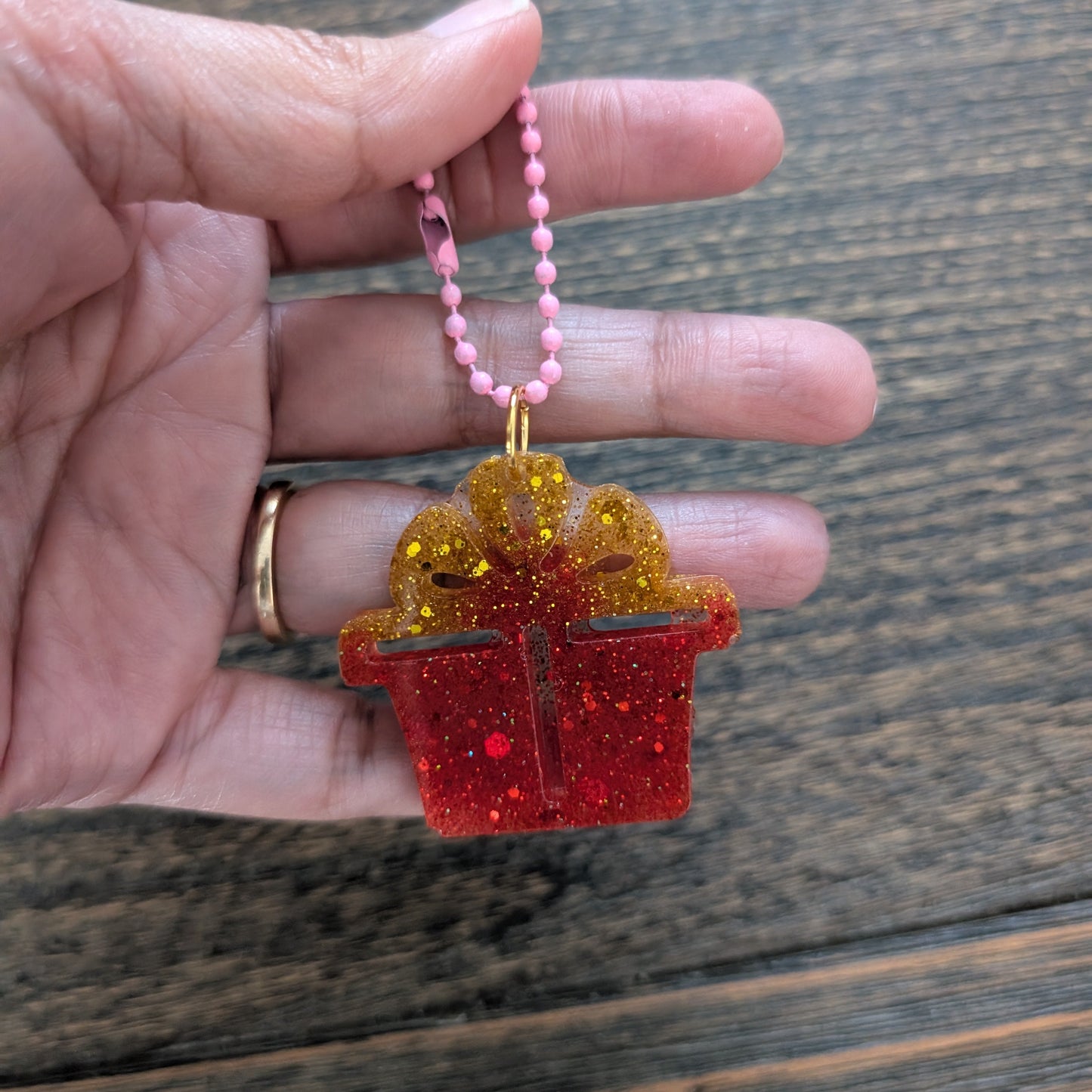 Keychain - Resin Christmas charm