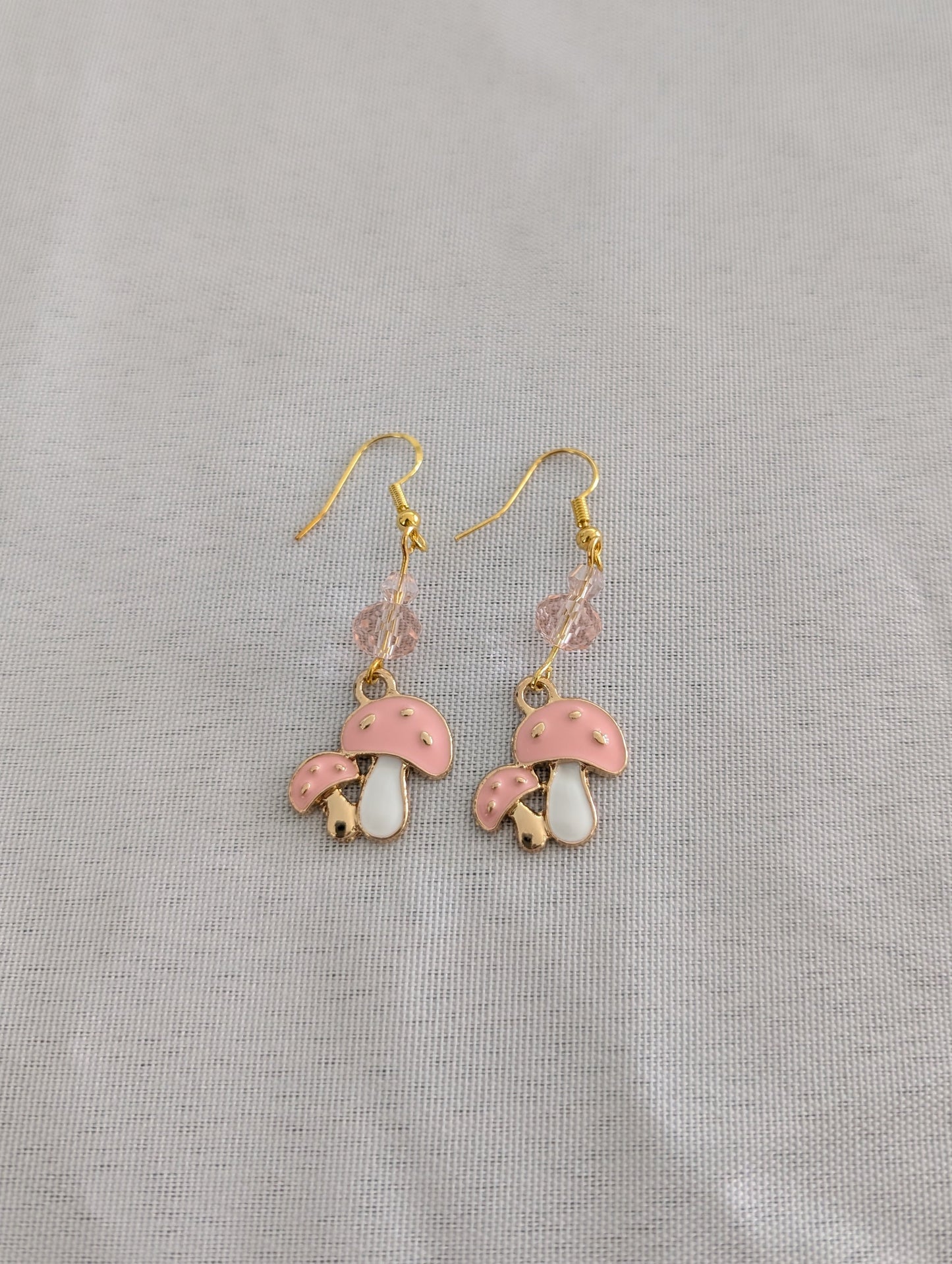 Earrings - Mushroom on gold plated hook