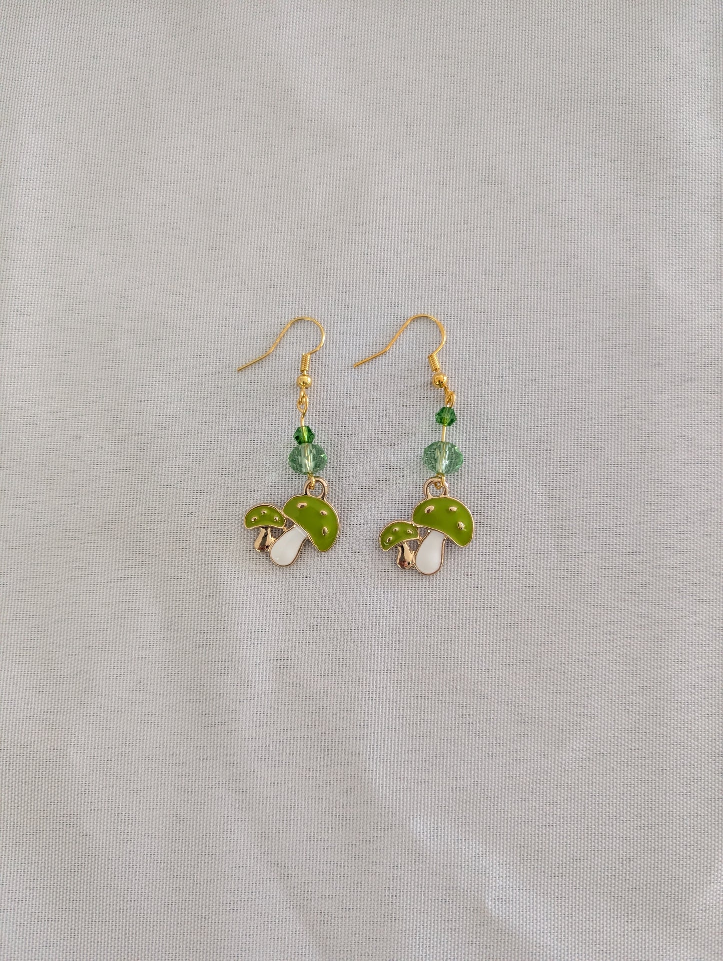 Earrings - Mushroom on gold plated hook
