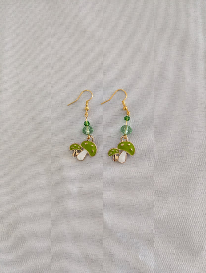 Earrings - Mushroom on gold plated hook