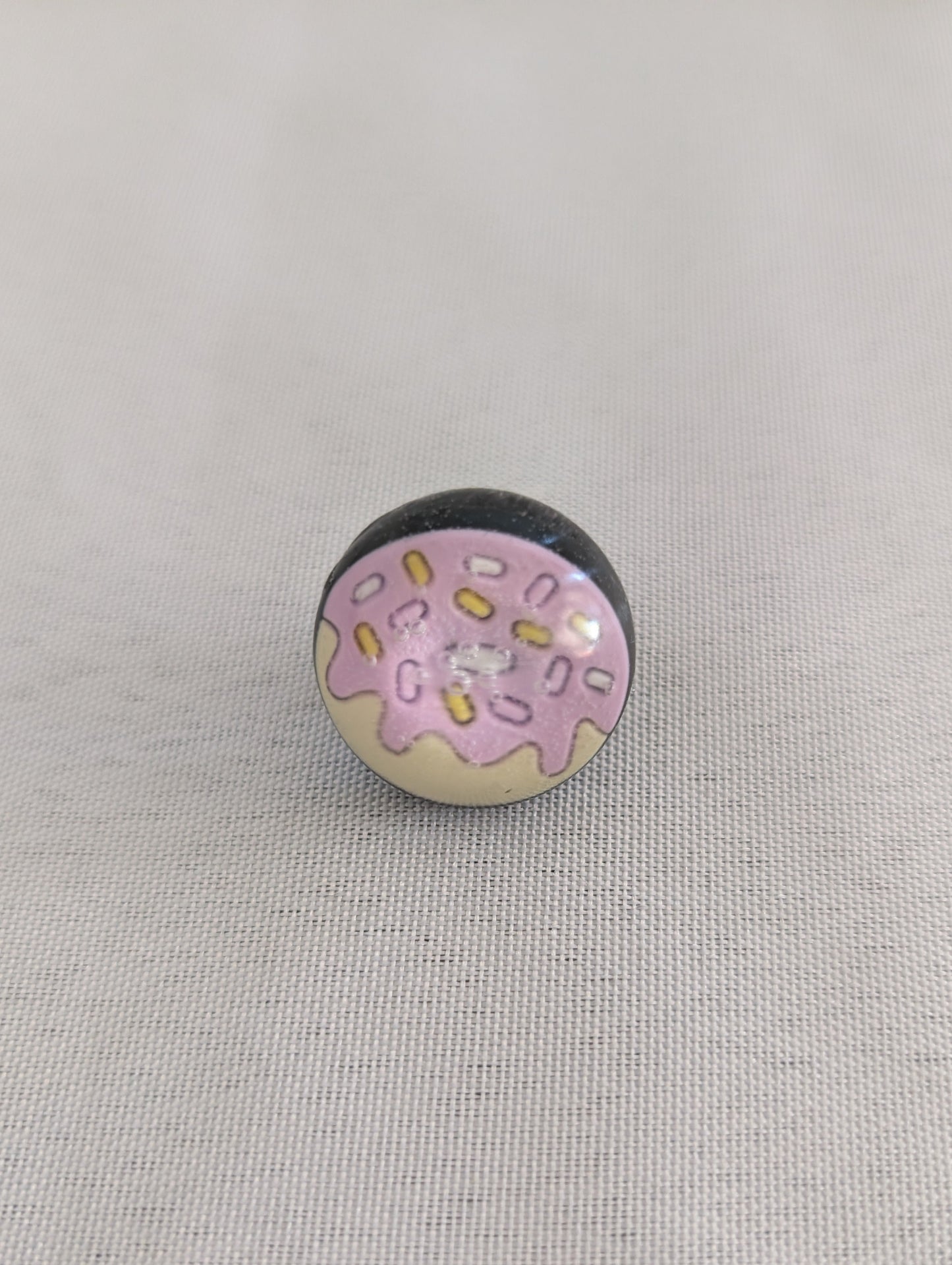 Pin - 3D resin doughnut pin with silver butterfly clutch