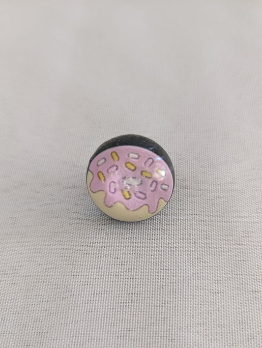 Pin - 3D resin doughnut pin with silver butterfly clutch