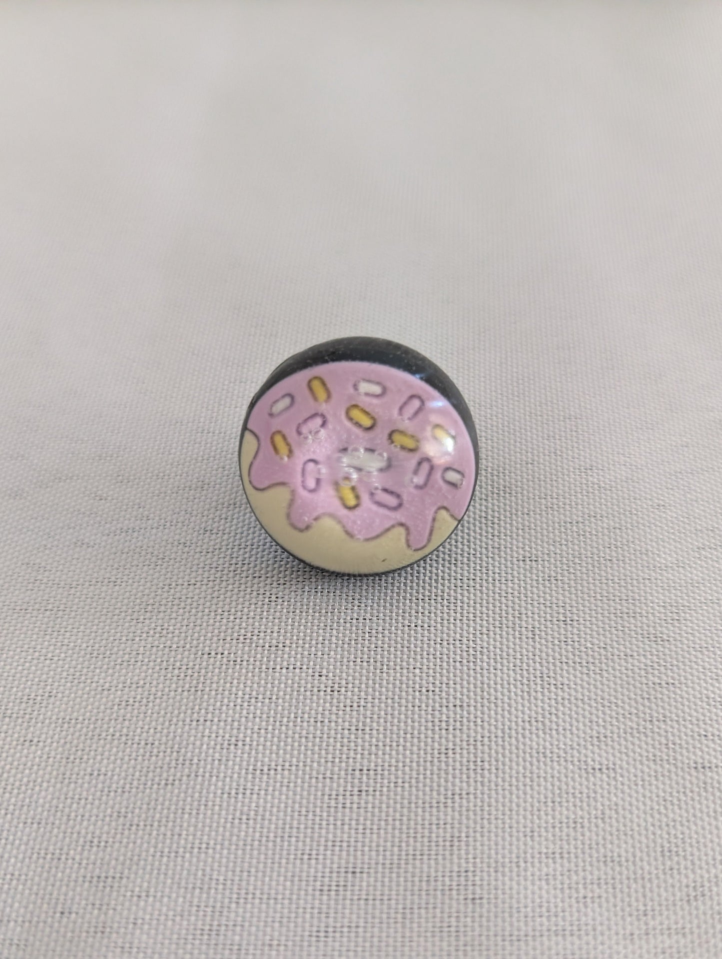 Pin - 3D resin doughnut pin with silver butterfly clutch