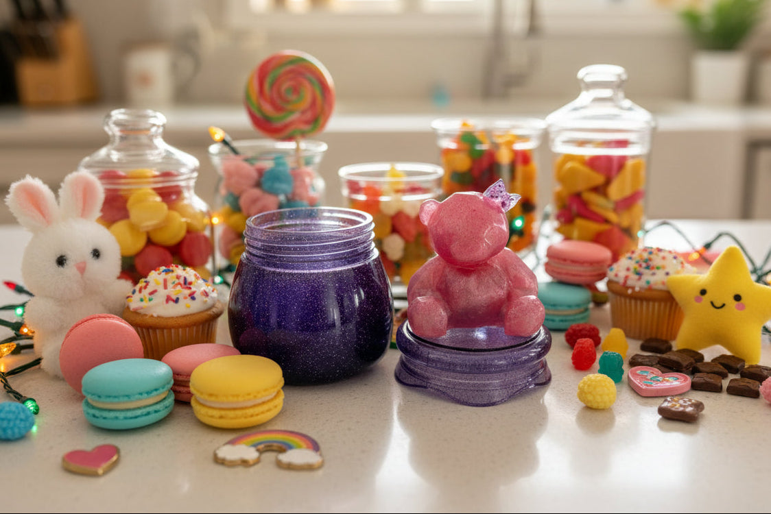 "Handmade Resin Honey Jar with Bear Lid - Unique Home Decor & Storage"
