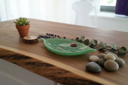 Handmade Resin leaf with ladybug Trinket/Jewelry tray