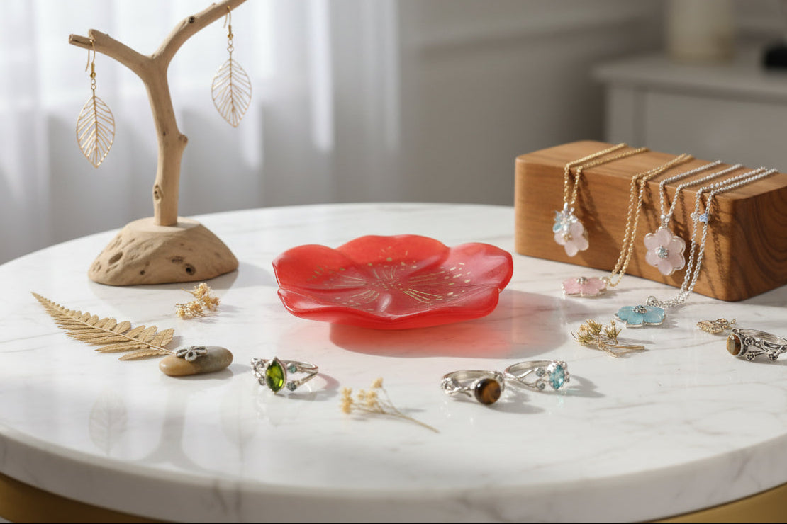 Resin Flower Trinket/Jewelry tray